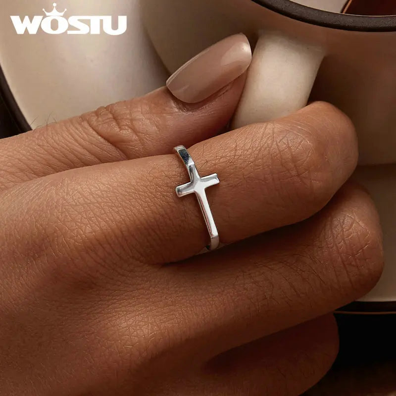 Sterling Silver Cross Ring 925 - Minimalist Regular Wear Jewelry Summer 2026 Gift Idea For All Jewelry Lovers