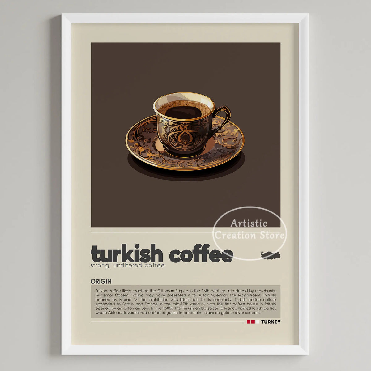Wall Coffee Art Six Panel Minimalist Kitchen Cafe Decor