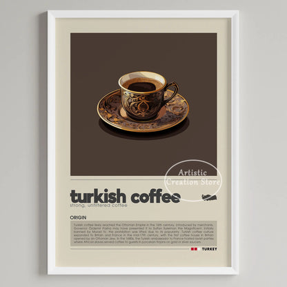 Wall Coffee Art Six Panel Minimalist Kitchen Cafe Decor