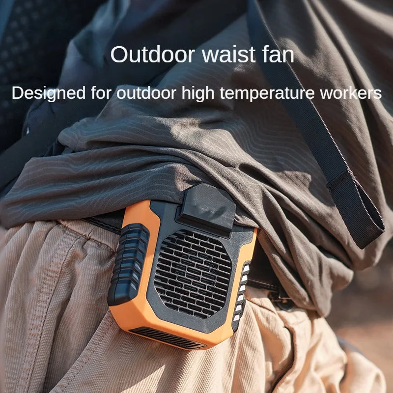 Hanging Neck Waist Fan USB Mini Charging Clip Fan - Outdoor Travel-Friendly Mute Cooling Device with Powerbank