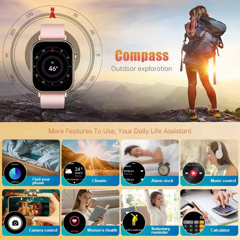 Smartwatch2025 Edition GPS 2.01 Inch AMOLED Display IP68 Water-Resistant Fitness Tracker for Active Living Fall