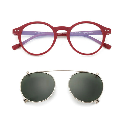 Clip2026 Edition On Sunglasses Retro Round Frames Anti Blue Light Polarizing Clip Ons Summer