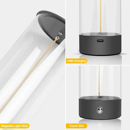 Cordless LED Table Lamp - Battery-Powered Magnetic Design, Touch Sensor, Dimmable for Bedroom