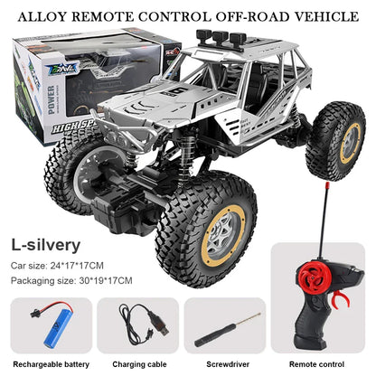 Remote2025 Edition Control Car Off Road Monster Truck Rock Crawler 4WD Dual Motors Metal Shell LED Headlights Kids Gift Fall