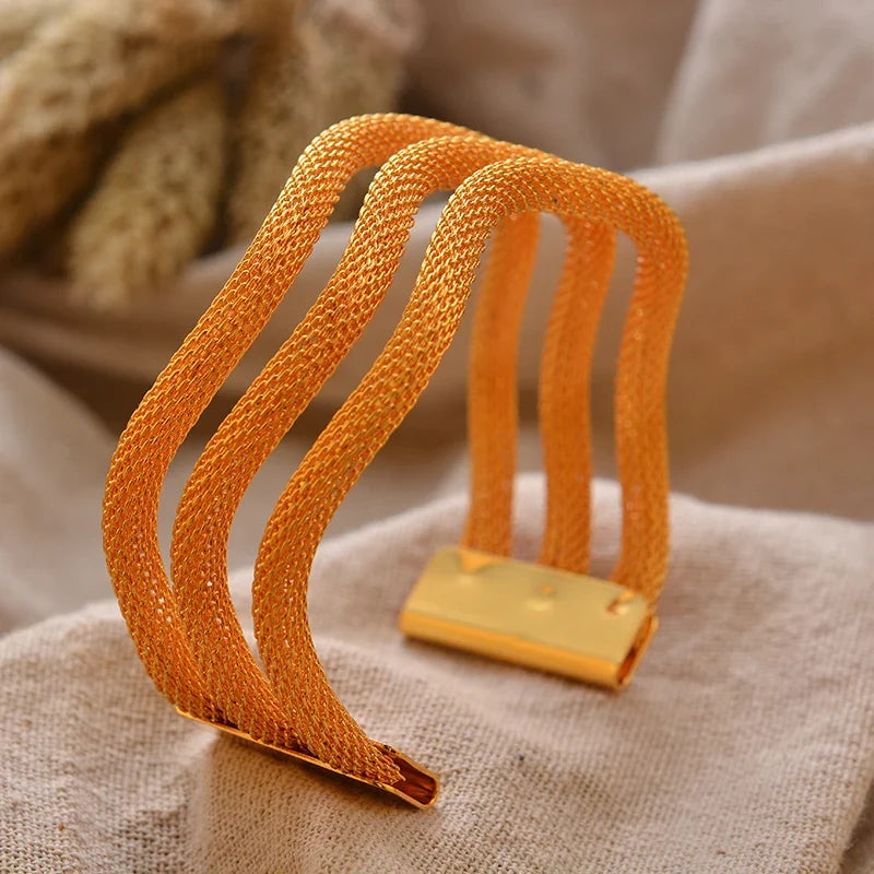 Gold Plated Bangles Deluxe Arabic Wedding Bracelet