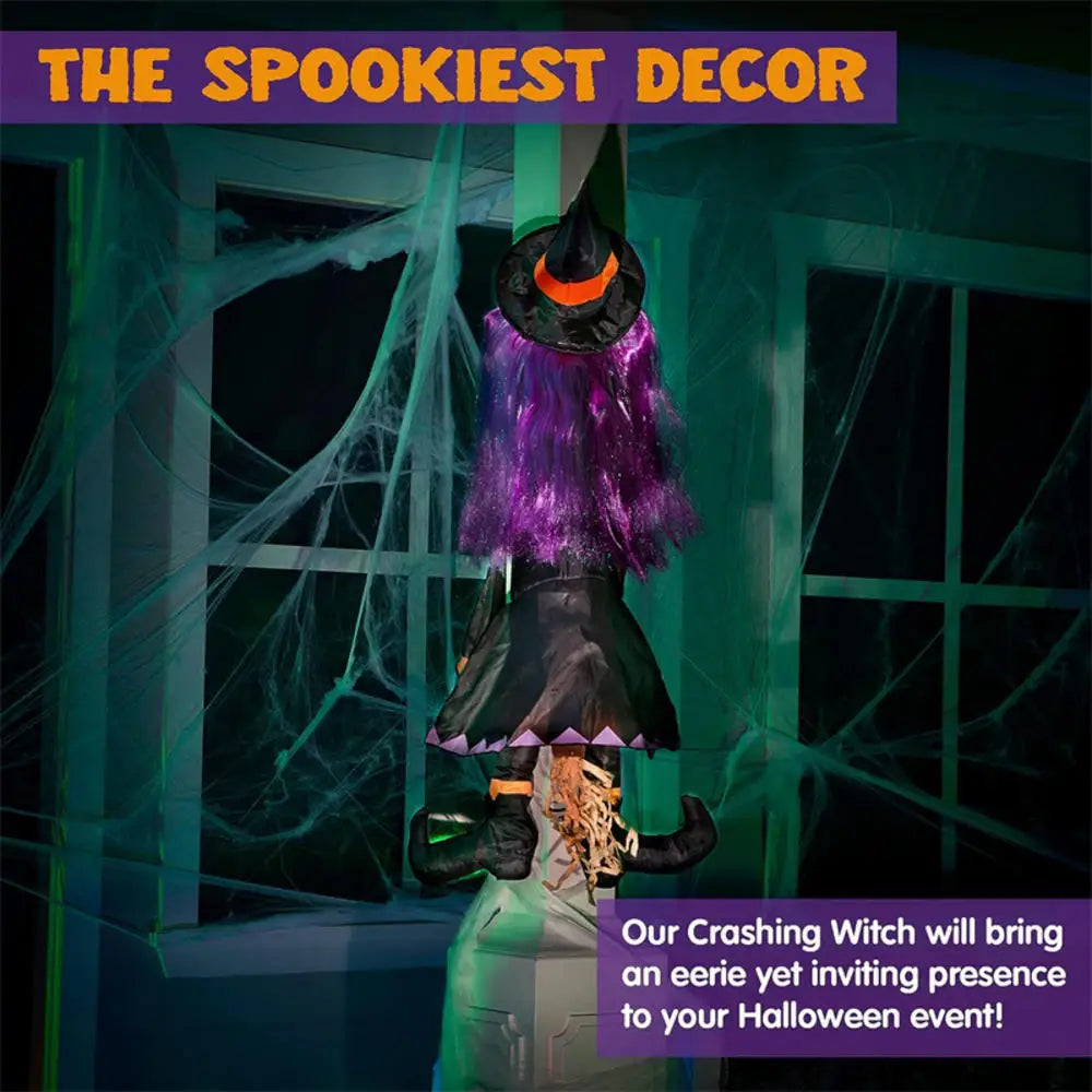 Witch Halloween Tree Decoration Non Woven Hanging Outdoor Yard Decor Fall 2025 Spooky Crashing Display