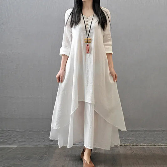 Bohemian Layered Vintage Summer Dress for Women, Plus Size Available in M-5XL, Elegant and Comfortable Design-1