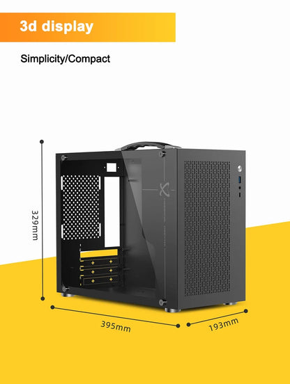 ITX Mini PC Case Transparent Side 240mm Water Cooling