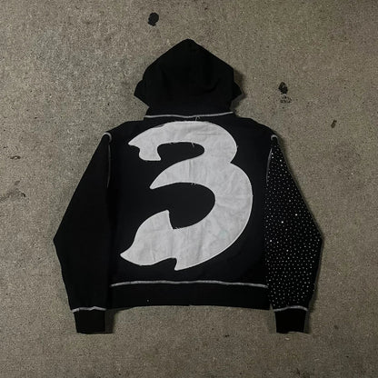 Relaxed Oversized Men Hoodie - Boxy Patchwork, Cotton Street