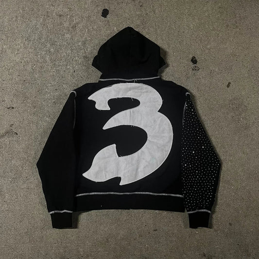 Relaxed Oversized Men Hoodie - Boxy Patchwork, Cotton Street