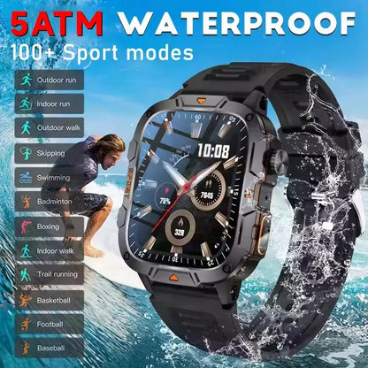 1.96 Inch AMOLED Display, 5ATM Water-Resistant, Bluetooth Call Fitness Tracker, Fall 2025 – Smartwatch Rugged Military Grade