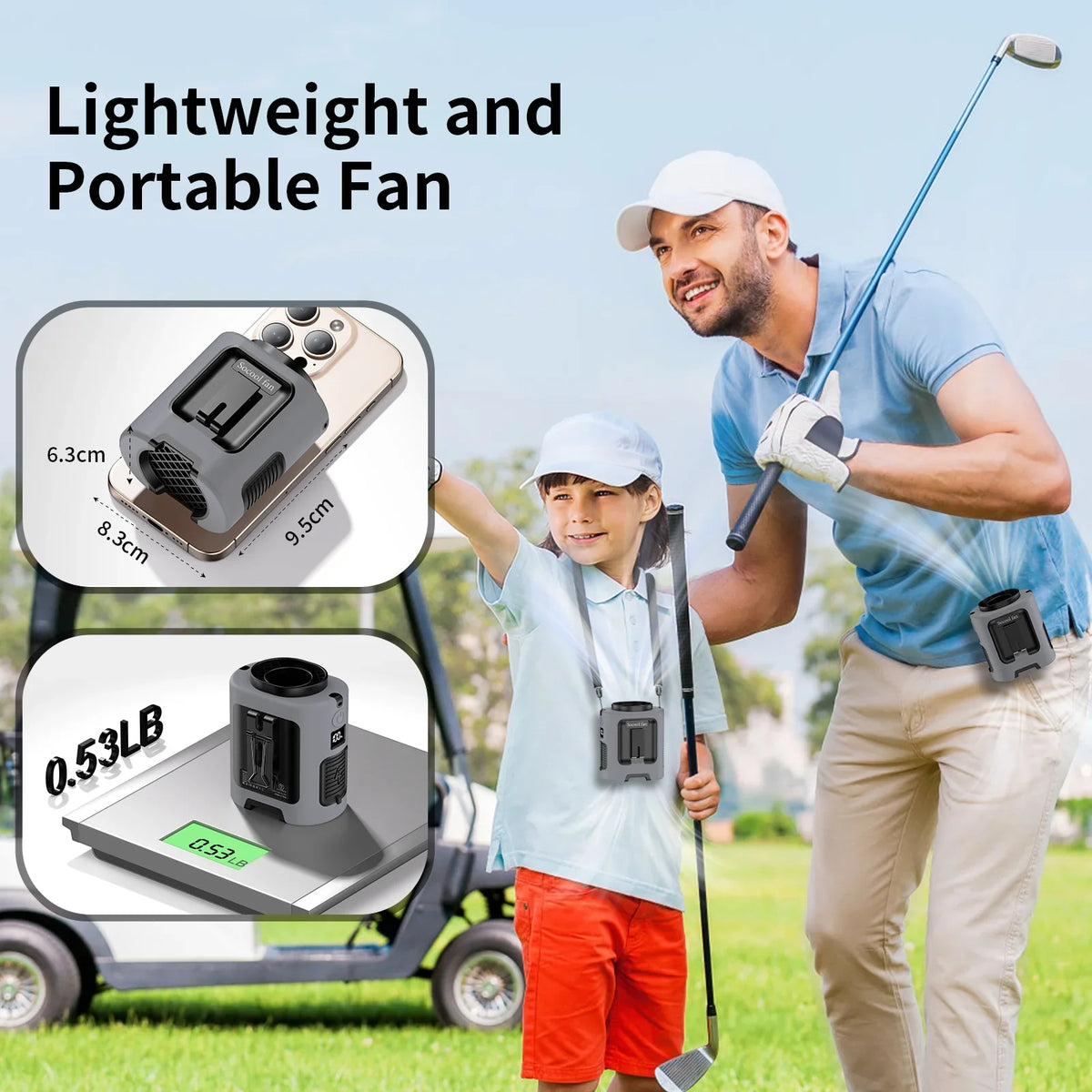5000mAh Travel-Friendly Waist Fan - 4 Speeds Neck Fan for Outdoor Travel