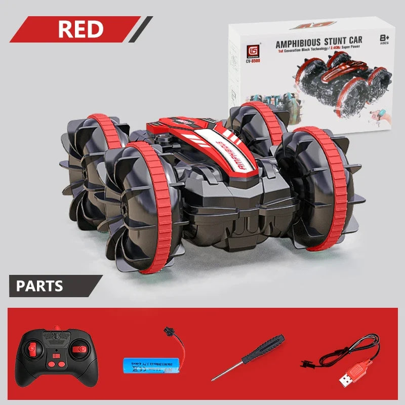 Remote All-Terrain Control Stunt Vehicle - Double-Sided Drifting Car with LED Wheels, Outdoor Adventure Toy for Boys