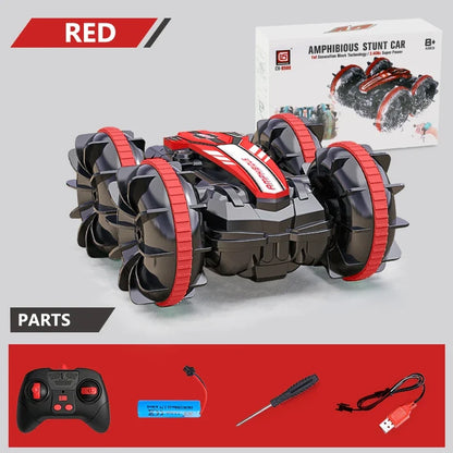 Remote All-Terrain Control Stunt Vehicle - Double-Sided Drifting Car with LED Wheels, Outdoor Adventure Toy for Boys