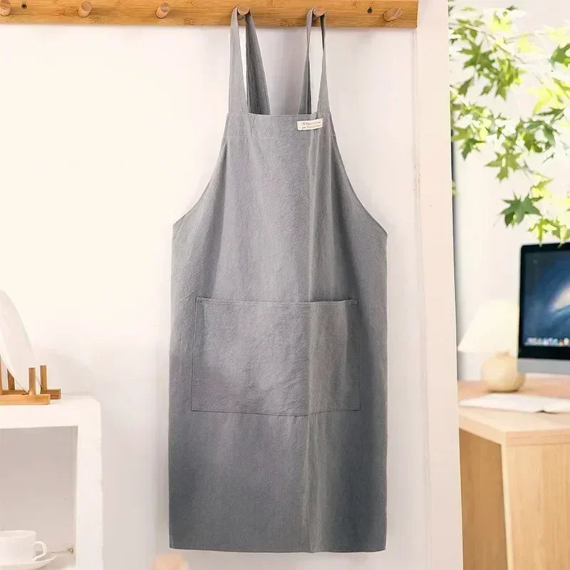 Apron Cotton Linen Minimalist Japanese Korean Kitchen And Florist Apron Fall 2025 Breathable Sturdy