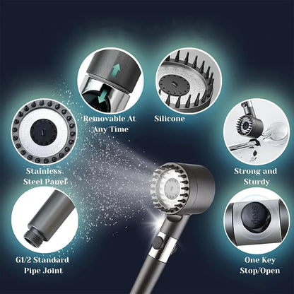 Multi Spray Modes, Built-In Filter On Off Switch, Fall 2026 Household Upgrade – Shower Head With Filter Hand-Held Turbocharger