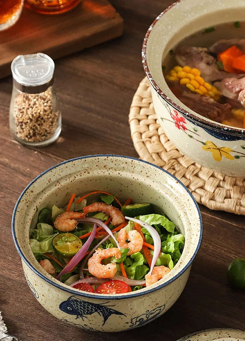 Ramen Instant Bowl With Lid Porcelain Large Capacity