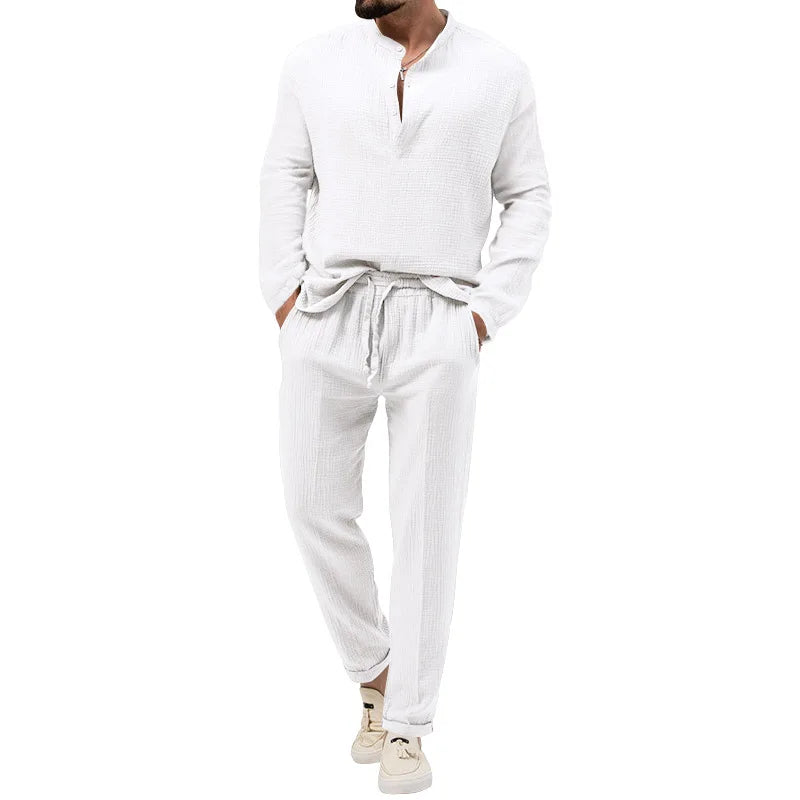 Fashion Casual Summer Men's T-Shirt & Shorts Kit - Breathable Short Sleeve Beach Suit