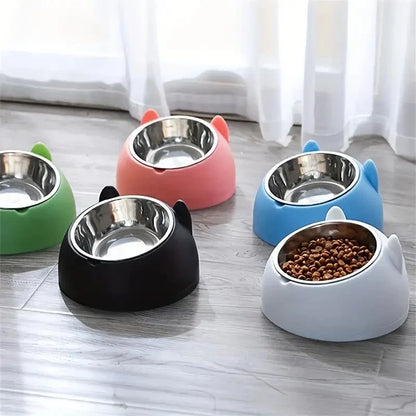 Cat 100ml Dog Bowl Raised Non Slip Tilt Feeder for Pets