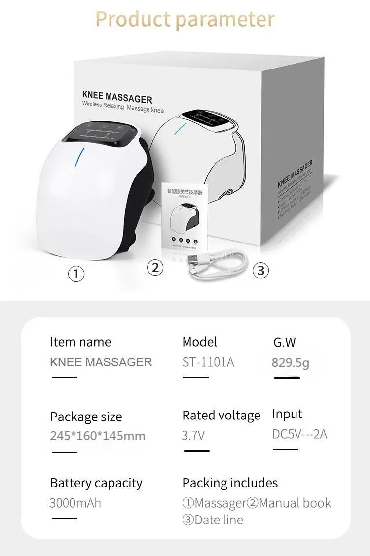 Joint Pain Relief Gift for Seniors 2026 – Smart Cordless Knee Massager with Vibration & Heat