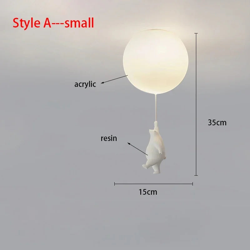 Kids Room Chandelier, Nursery Decor, TikTok Viral 2026 Gift – Ceiling Light Bear Cartoon Acrylic Spheres