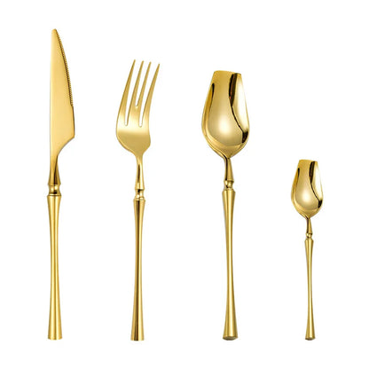 Stainless Steel 18/10  Cutlery Kit - Glossy Silver Dinnerware, Matte 304 Tableware for Gifts