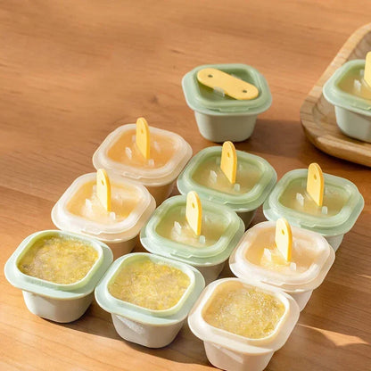 Grade Food Silicone Ice Cube Molds with Popsicle Sticks for Ice Cubes, Jellies, and Custom Treats - Stackable and Dishwasher Safe
