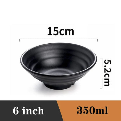Bowl Ramen Black Plastic Japanese Style Noodle Bowl