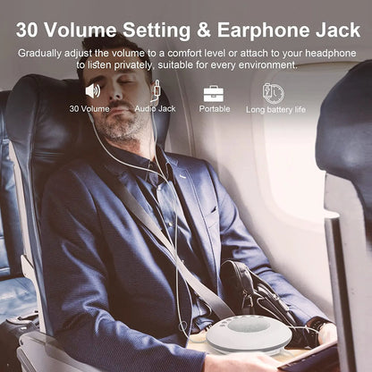 White Noise Machine USB Battery-Powered Travel-Friendly Baby Sound Machine 28 Soothing Sounds Memory Fall 2025 Calming Sleep Aid
