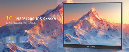 16 Inch 120Hz Travel-Friendly Monitor 1920x1200 HDR Holiday Gift