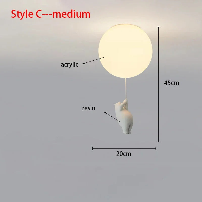Kids Room Chandelier, Nursery Decor, TikTok Viral 2026 Gift – Ceiling Light Bear Cartoon Acrylic Spheres