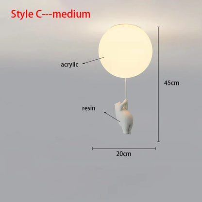 Kids Room Chandelier, Nursery Decor, TikTok Viral 2026 Gift – Ceiling Light Bear Cartoon Acrylic Spheres