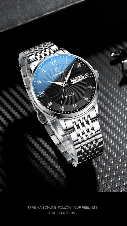 Wristwatch Quartz Stainless Steel Luminous Date Week