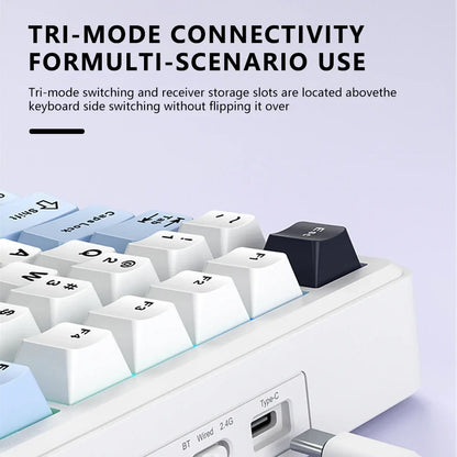 Gaming Mechanical Keyboard 75% Hot Swap RGB TFT Cordless