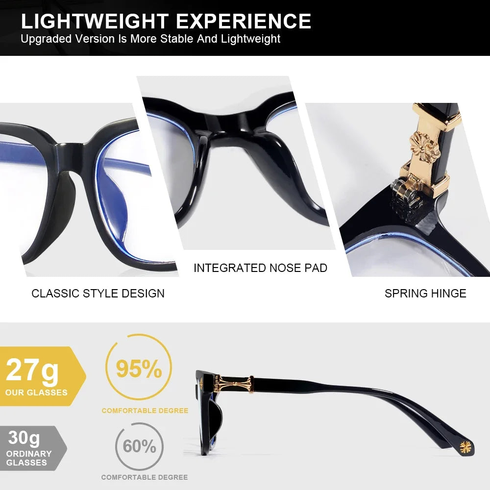 Light Blue Blocking Glasses Square Frame Unisex Computer Eyewear Fall 2026 Eye Strain Relief