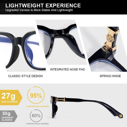 Light Blue Blocking Glasses Square Frame Unisex Computer Eyewear Fall 2026 Eye Strain Relief