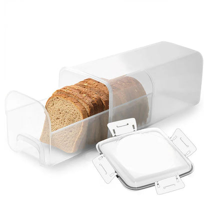 Bread Box Plastic With Sealing Lid And Tray Airtight Bread Storage Container Kitchen Organization 2025 Simple Clean
