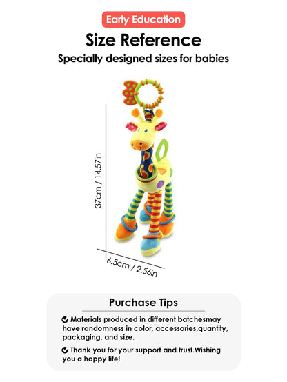 Plush Giraffe Baby Rattle Hanging Plush Newborn Sensory Toys
