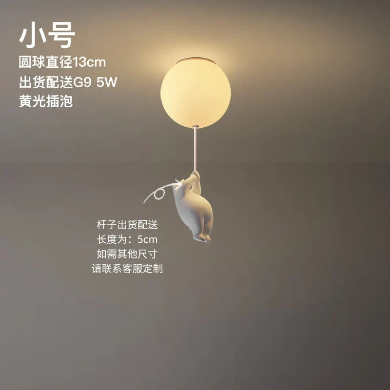 Ceiling LED Light Warm Cartoon Bear Design Kids Bedroom Ceiling Lamp Fall 2025 Cozy Nightlight Decor