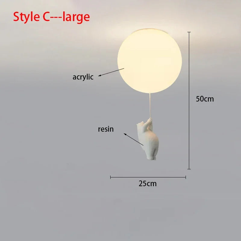 Kids Room Chandelier, Nursery Decor, TikTok Viral 2026 Gift – Ceiling Light Bear Cartoon Acrylic Spheres