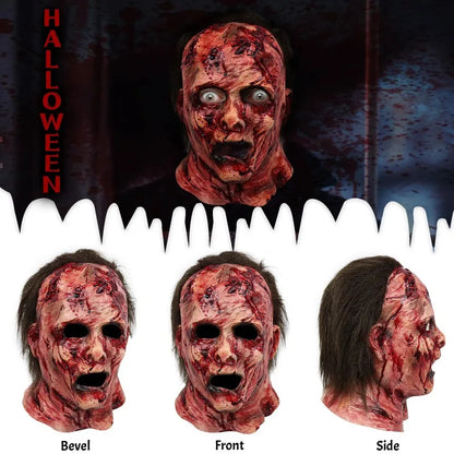 Mask Halloween Full Head Realistic Zombie Clown Horror Mask Halloween 2025 Scary Cosplay Party Prop