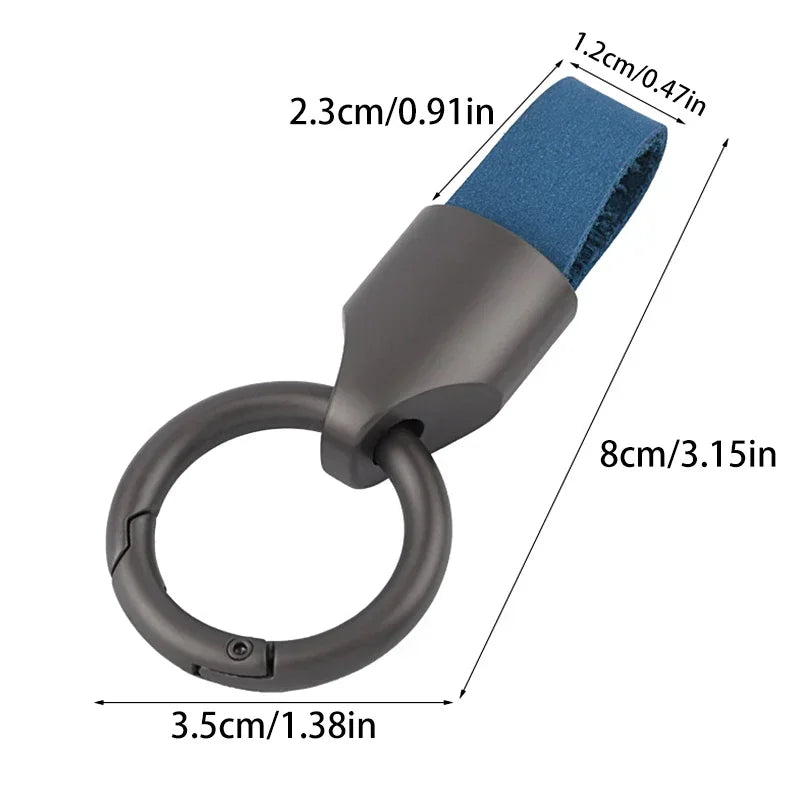 Cowhide Leather Keychain Carabiner Ring Regular Carry