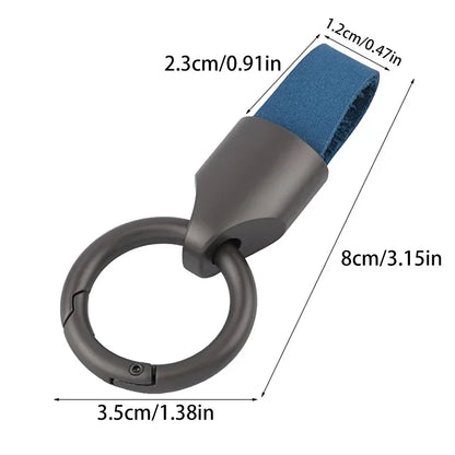 Cowhide Leather Keychain Carabiner Ring Regular Carry