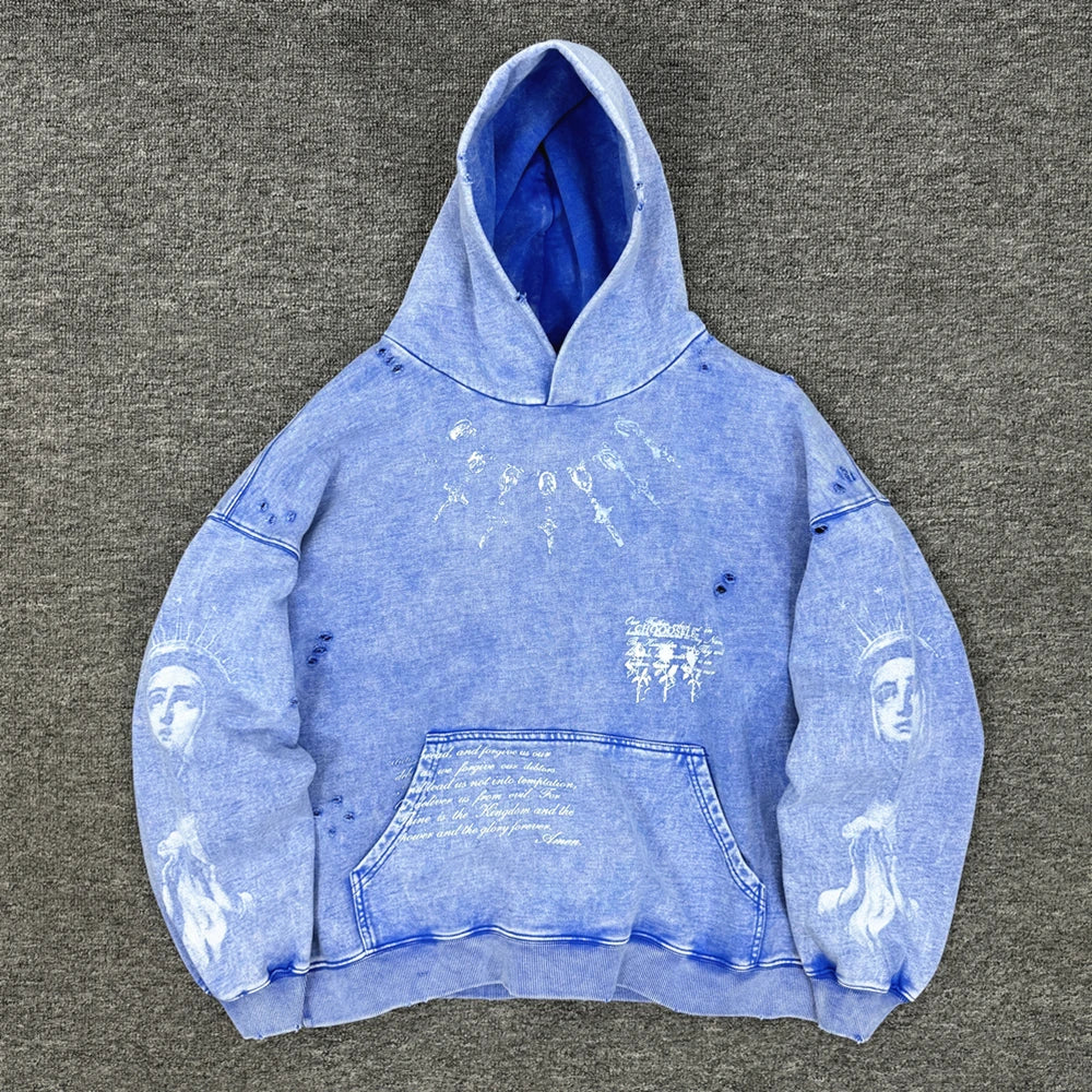 Men's Oversized Hooded Sweatshirt - Washed Cotton Street