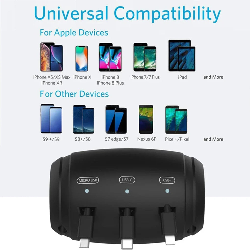 3 In 1 Fast Charging Station For Phones And Tablets, Summer Road Trip 2026 – Car Charger With Retractable Cord