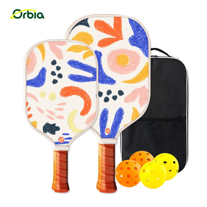 Family-Friendly Pickleball Paddle Kit with Glass Fiber and Light PP Core for Kids and Adults, Ideal for Outdoor Fun