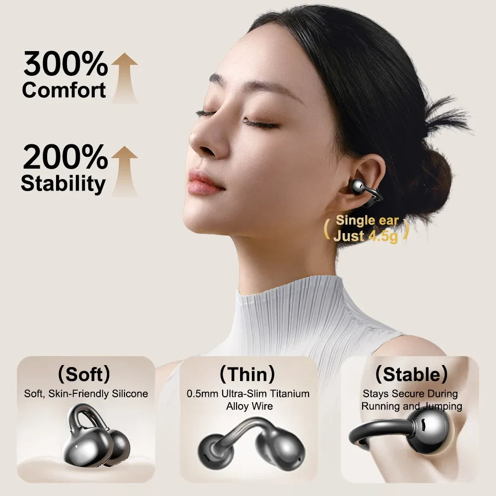 Conduction Bone Open Ear Bluetooth Earbuds Sports Gym