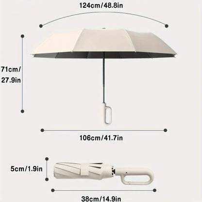 Bones 20 Windproof Strong 105CM Folding Umbrella for Men, Large Handle, Water Resistant