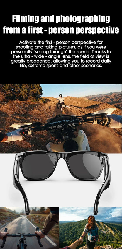 AI 4K Smart Camera Glasses Photochromic Travel Handsfree
