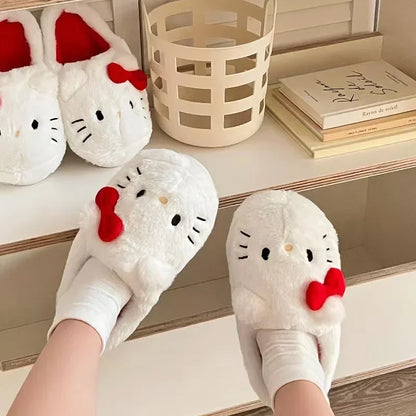 Warm Unisex Slippers - Plush-Lined, Plush Fabric, Indoor Household Wear For Autumn And Winter